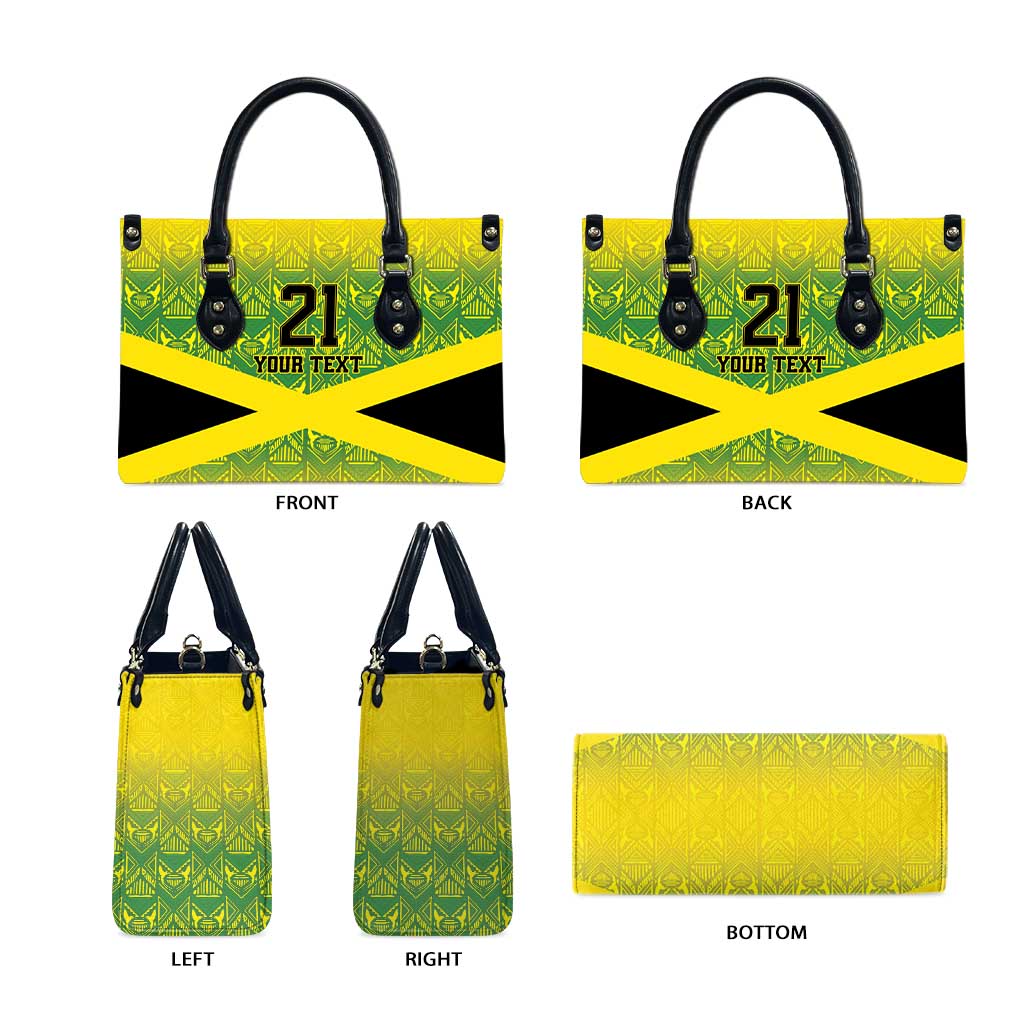 Afro-Jamaicans Custom Leather Bag Reggae Boyz With Traditional Pattern