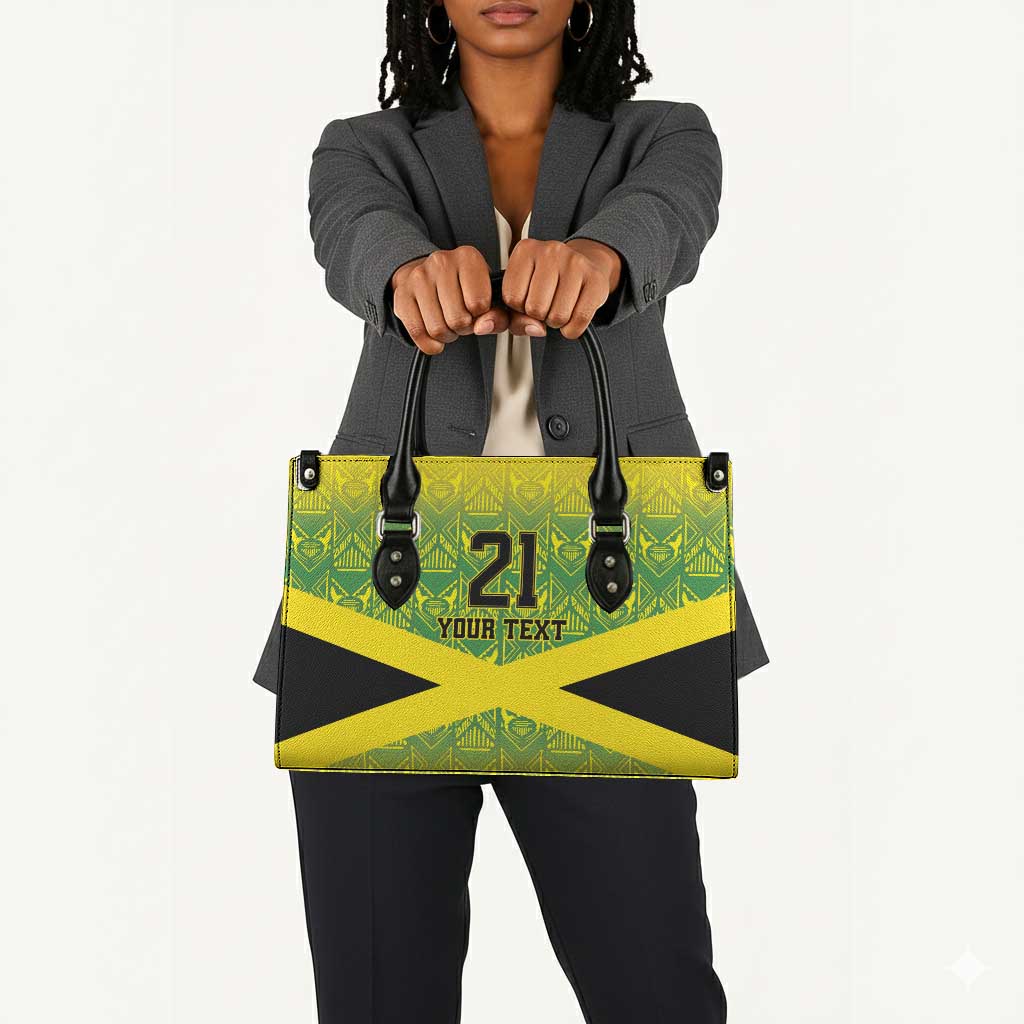 Afro-Jamaicans Custom Leather Bag Reggae Boyz With Traditional Pattern