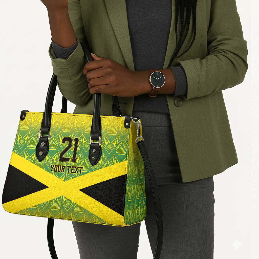 Afro-Jamaicans Custom Leather Bag Reggae Boyz With Traditional Pattern