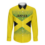 Afro-Jamaicans Custom Long Sleeve Button Shirt Reggae Boyz With Traditional Pattern