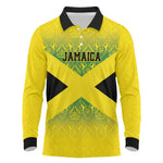 Afro-Jamaicans Custom Long Sleeve Polo Shirt Reggae Boyz With Traditional Pattern