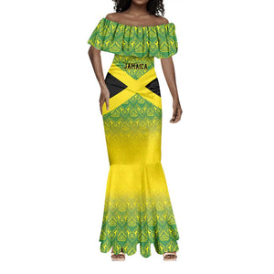 Afro-Jamaicans Custom Mermaid Dress Reggae Boyz With Traditional Pattern