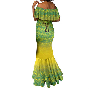 Afro-Jamaicans Custom Mermaid Dress Reggae Boyz With Traditional Pattern