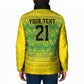 Afro-Jamaicans Custom Padded Jacket Reggae Boyz With Traditional Pattern