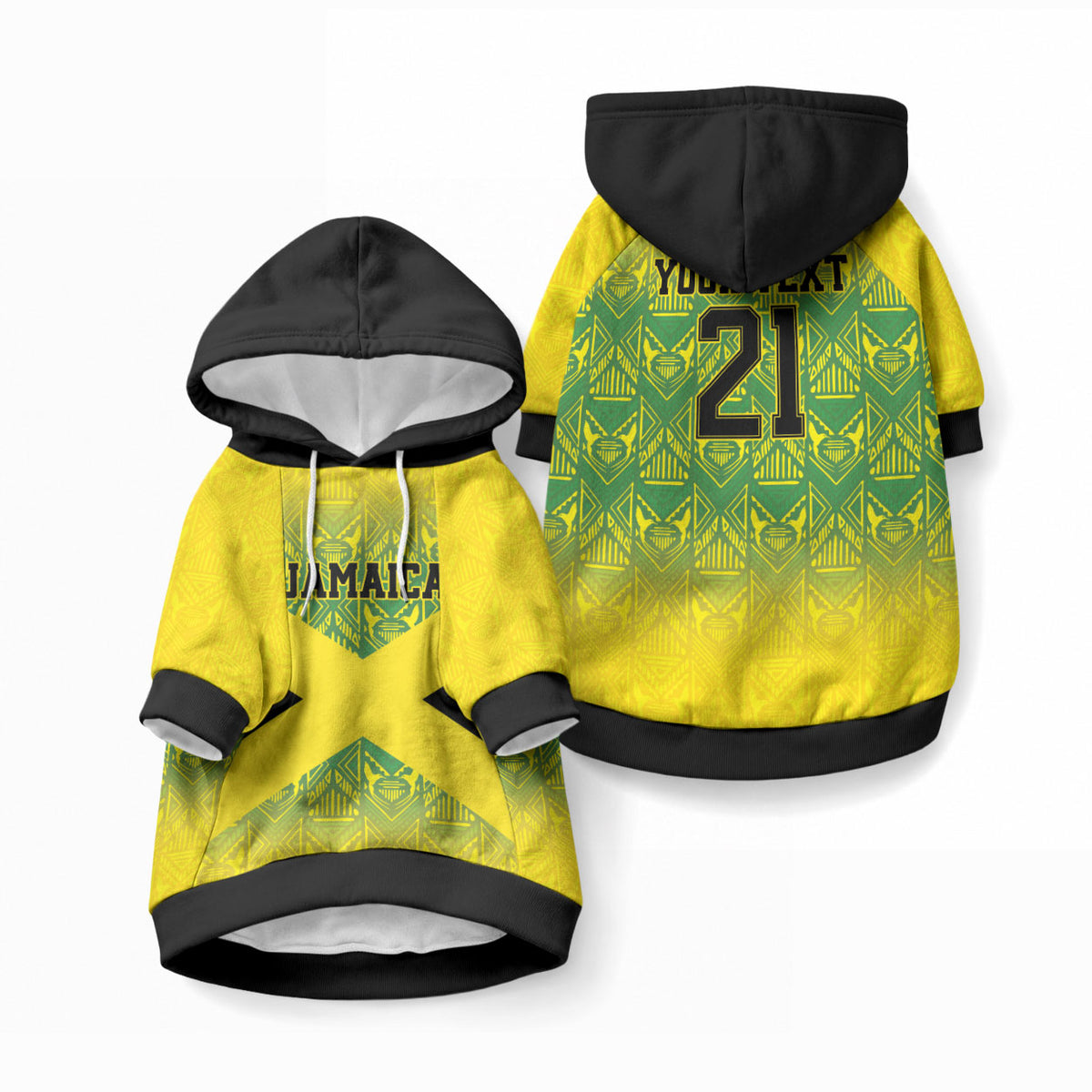Afro-Jamaicans Custom Pet Hoodie Reggae Boyz With Traditional Pattern
