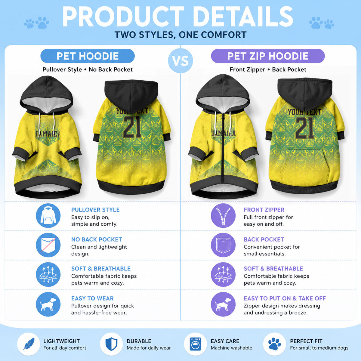 Afro-Jamaicans Custom Pet Hoodie Reggae Boyz With Traditional Pattern