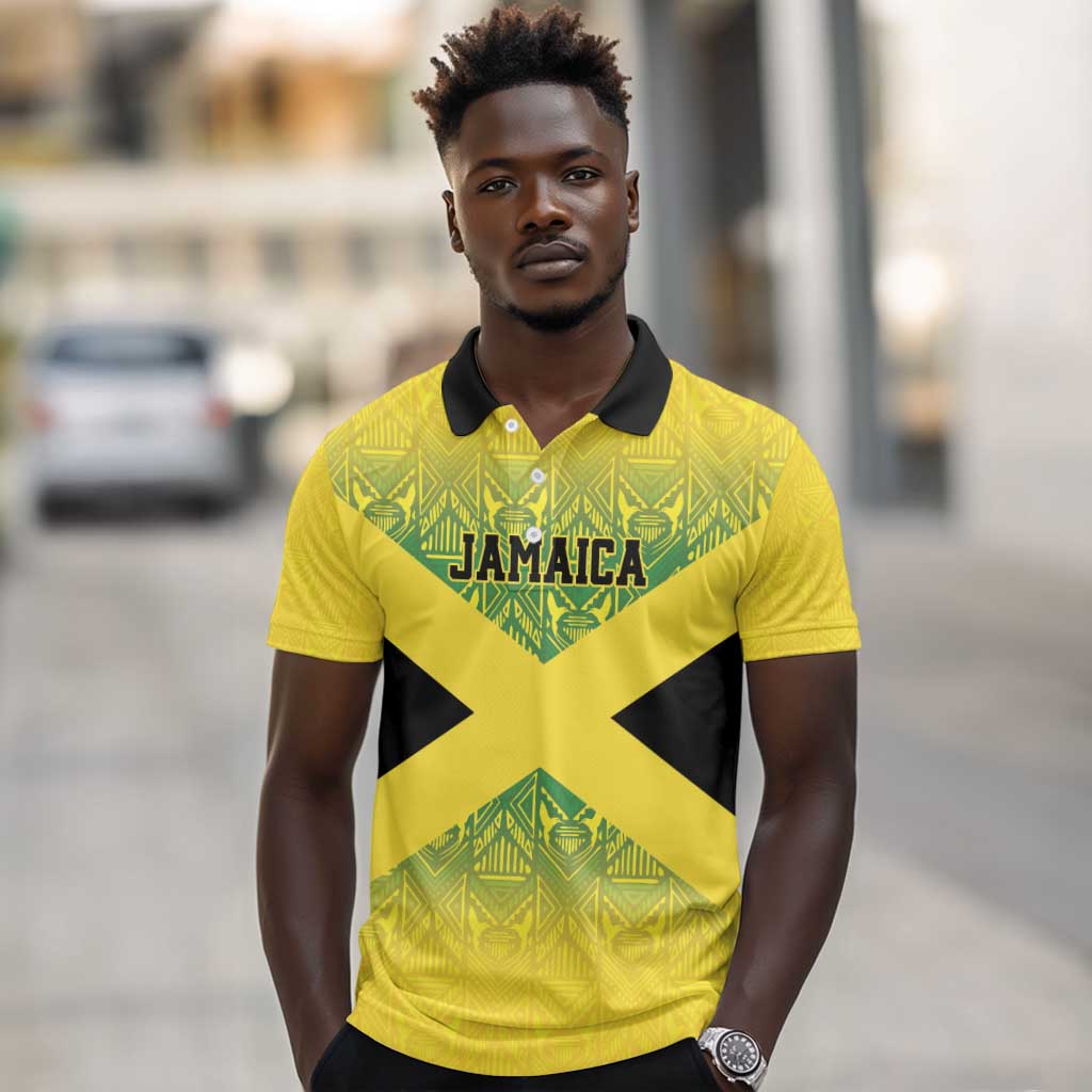 Afro-Jamaicans Custom Polo Shirt Reggae Boyz With Traditional Pattern