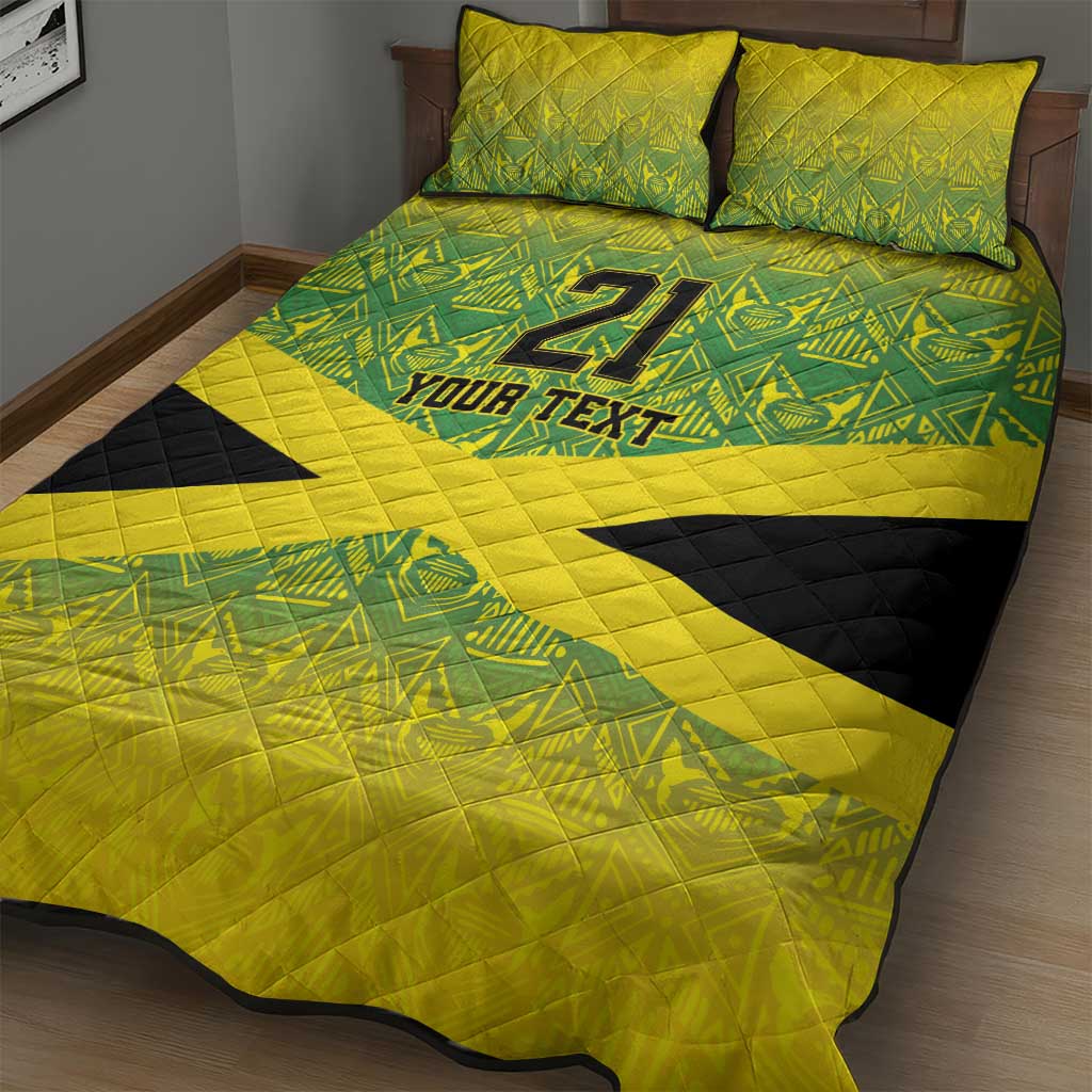 Afro-Jamaicans Custom Quilt Bed Set Reggae Boyz With Traditional Pattern