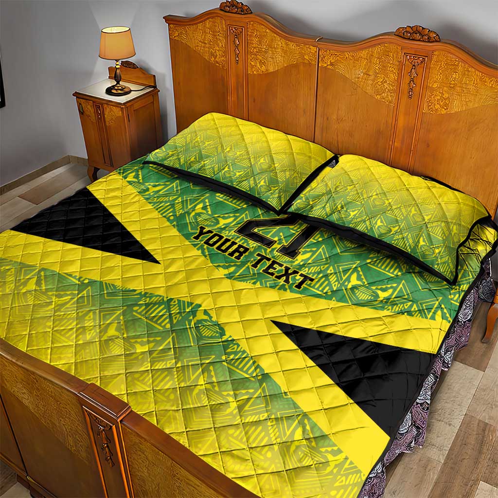 Afro-Jamaicans Custom Quilt Bed Set Reggae Boyz With Traditional Pattern