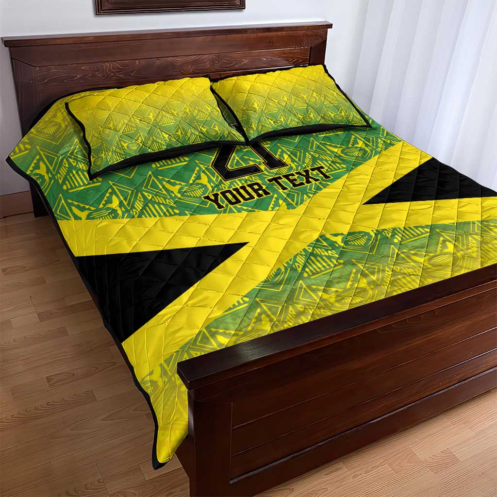 Afro-Jamaicans Custom Quilt Bed Set Reggae Boyz With Traditional Pattern