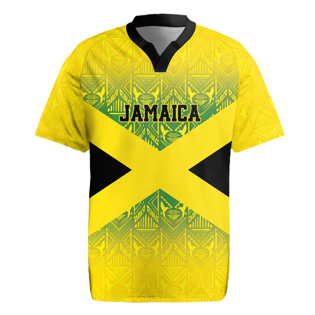 Afro-Jamaicans Custom Rugby Jersey Reggae Boyz With Traditional Pattern