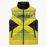 Afro-Jamaicans Custom Sleeveless Puffer Jacket Reggae Boyz With Traditional Pattern