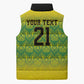 Afro-Jamaicans Custom Sleeveless Puffer Jacket Reggae Boyz With Traditional Pattern