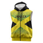 Afro-Jamaicans Custom Sleeveless Zip Hoodie Reggae Boyz With Traditional Pattern - African Pride