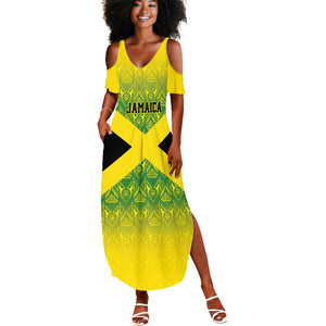 Afro-Jamaicans Custom Summer Maxi Dress Reggae Boyz With Traditional Pattern