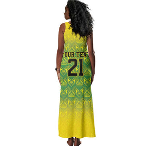 Afro-Jamaicans Custom Tank Maxi Dress Reggae Boyz With Traditional Pattern