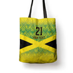 Afro-Jamaicans Custom Tote Bag Reggae Boyz With Traditional Pattern