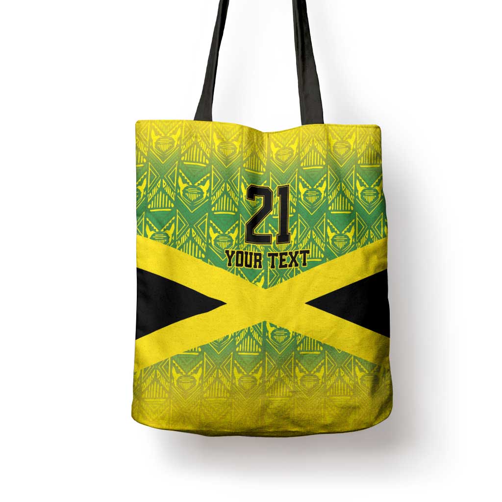 Afro-Jamaicans Custom Tote Bag Reggae Boyz With Traditional Pattern