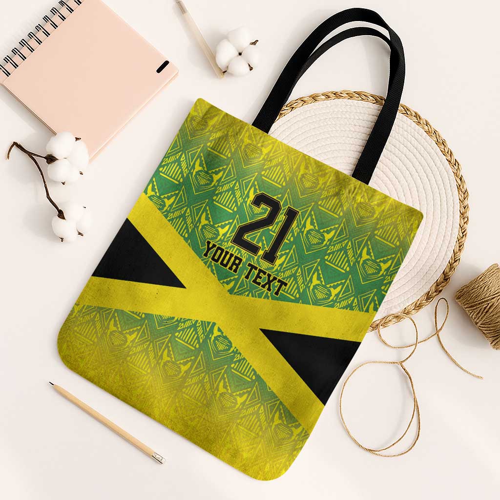 Afro-Jamaicans Custom Tote Bag Reggae Boyz With Traditional Pattern