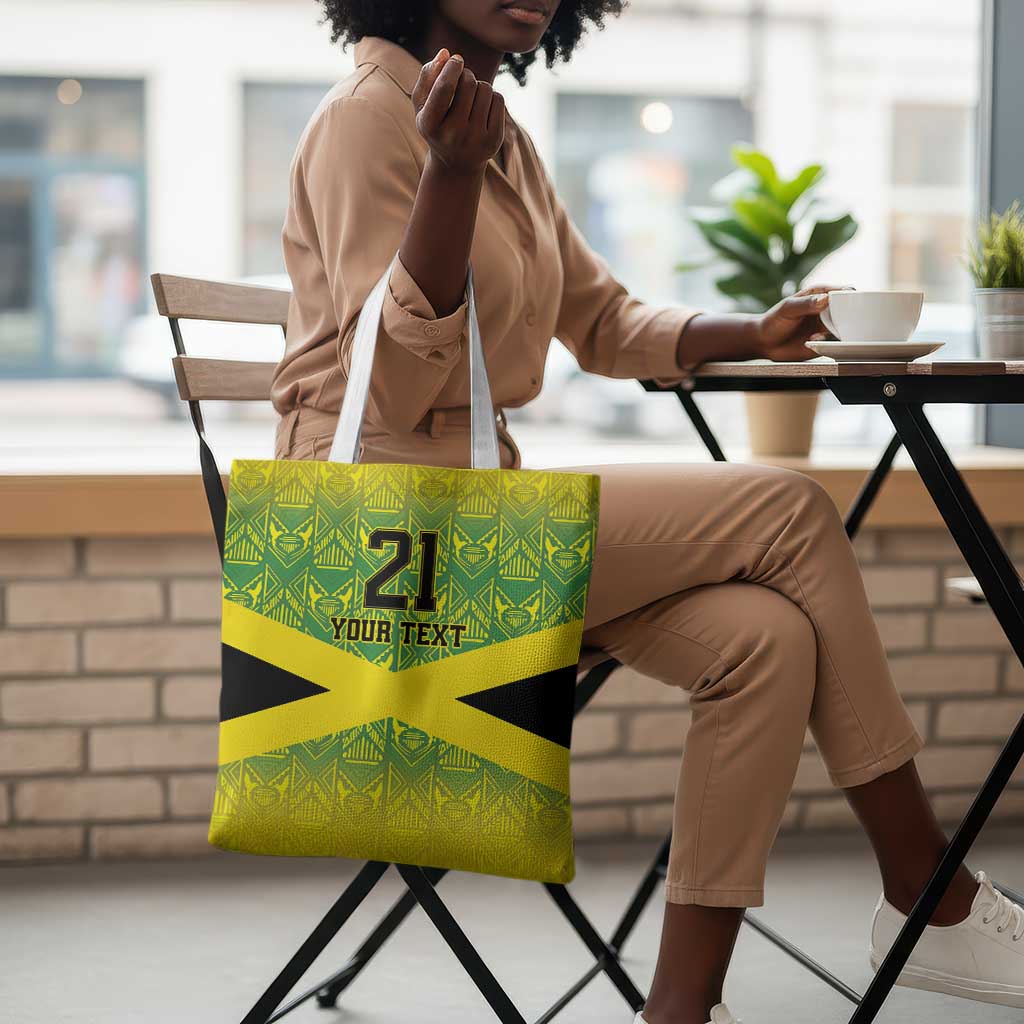 Afro-Jamaicans Custom Tote Bag Reggae Boyz With Traditional Pattern