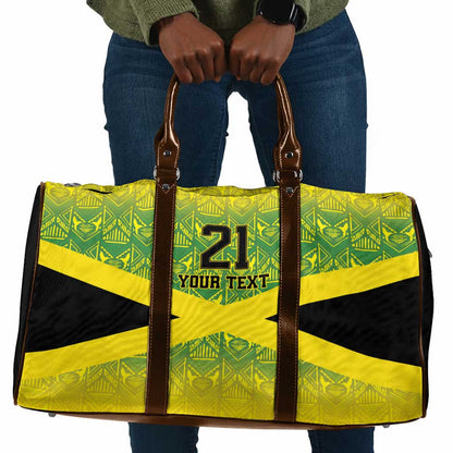 Afro-Jamaicans Custom Travel Bag Reggae Boyz With Traditional Pattern