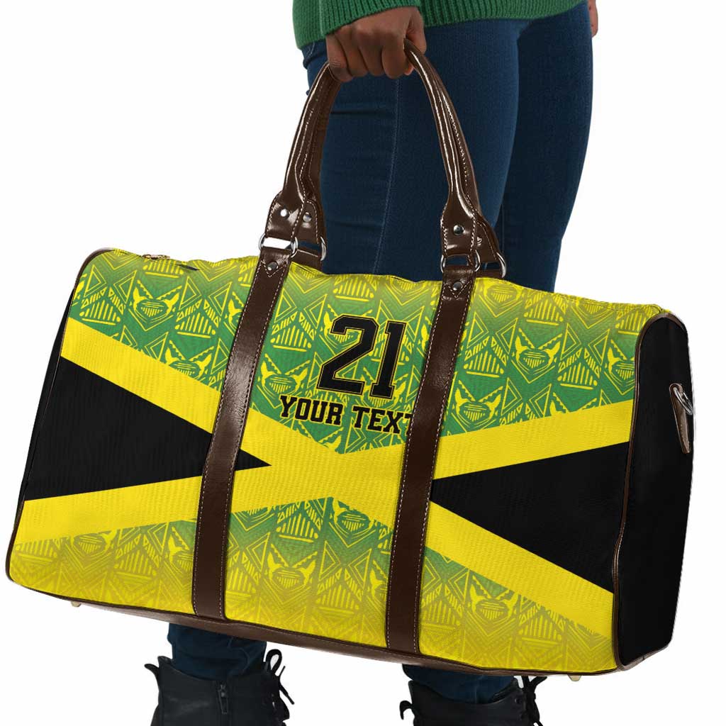 Afro-Jamaicans Custom Travel Bag Reggae Boyz With Traditional Pattern