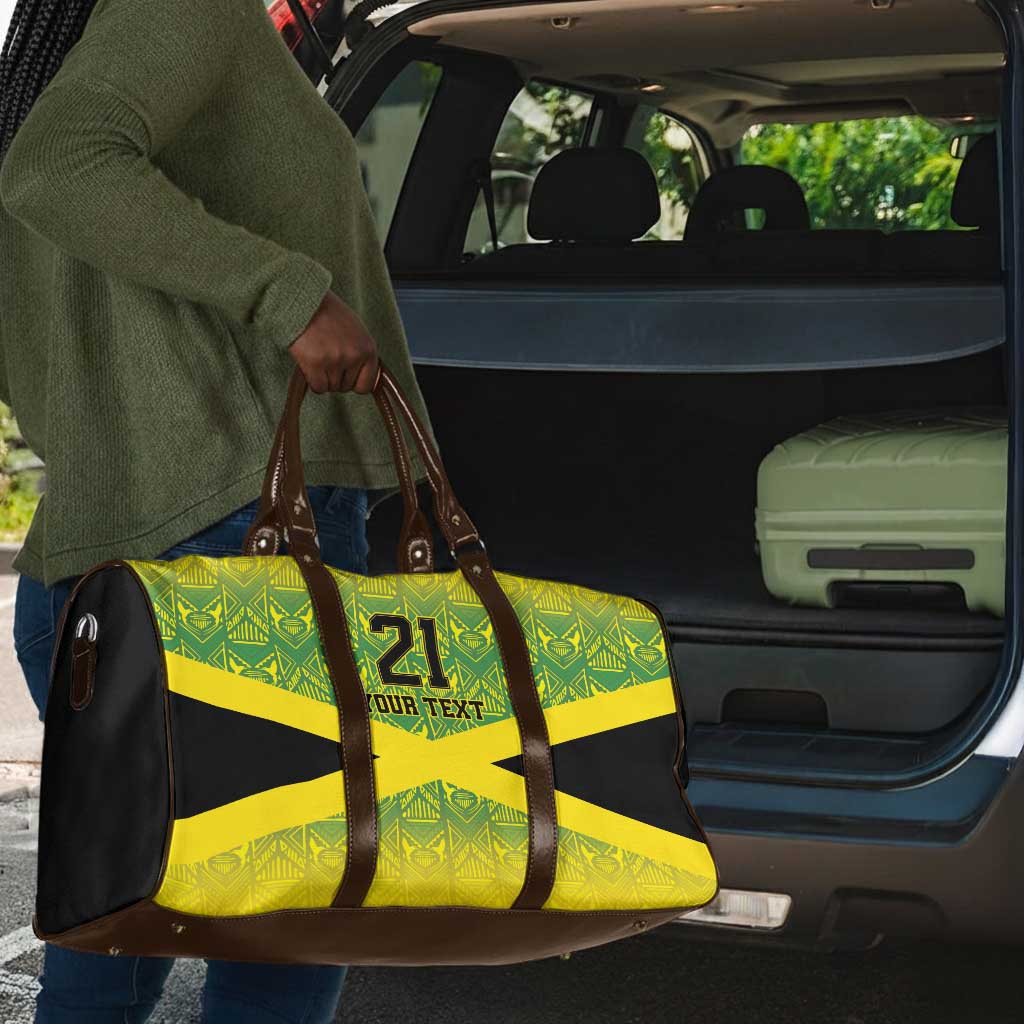 Afro-Jamaicans Custom Travel Bag Reggae Boyz With Traditional Pattern