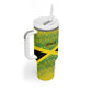 Afro-Jamaicans Custom Tumbler With Handle Reggae Boyz With Traditional Pattern