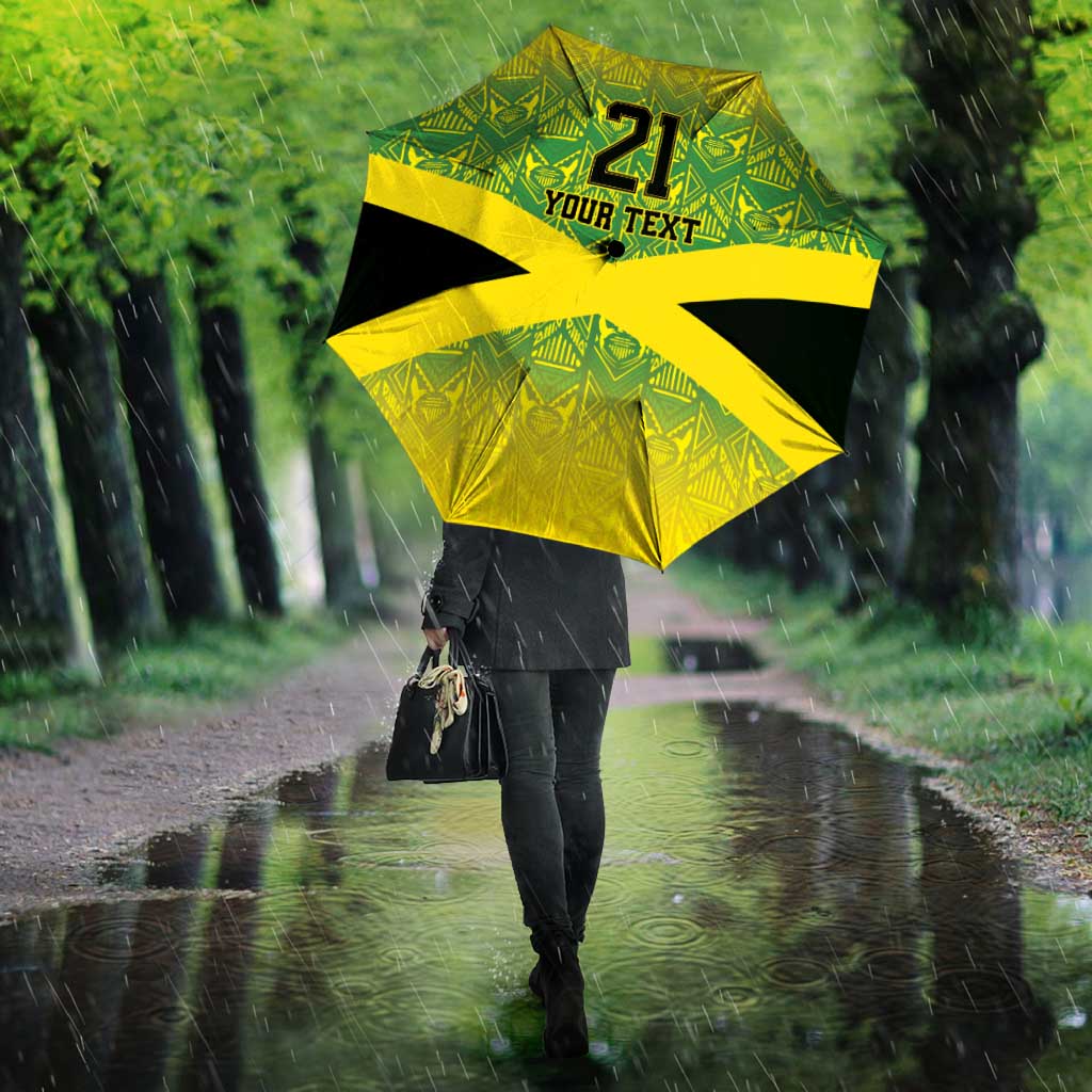 Afro-Jamaicans Custom Umbrella Reggae Boyz With Traditional Pattern