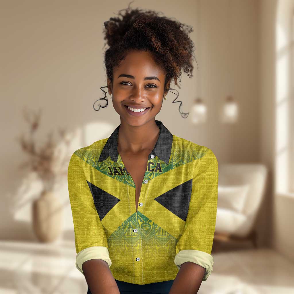 Afro-Jamaicans Custom Women Casual Shirt Reggae Boyz With Traditional Pattern