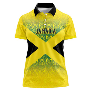 Afro-Jamaicans Custom Women Polo Shirt Reggae Boyz With Traditional Pattern