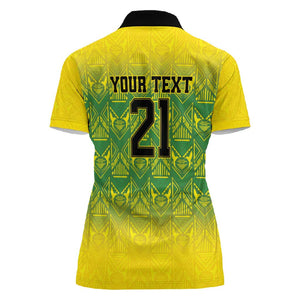 Afro-Jamaicans Custom Women Polo Shirt Reggae Boyz With Traditional Pattern