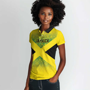 Afro-Jamaicans Custom Women Polo Shirt Reggae Boyz With Traditional Pattern