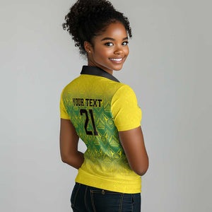 Afro-Jamaicans Custom Women Polo Shirt Reggae Boyz With Traditional Pattern