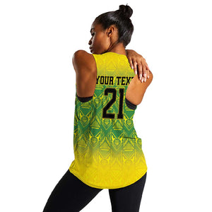 Afro-Jamaicans Custom Women Racerback Tank Reggae Boyz With Traditional Pattern