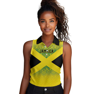 Afro-Jamaicans Custom Women Sleeveless Polo Shirt Reggae Boyz With Traditional Pattern