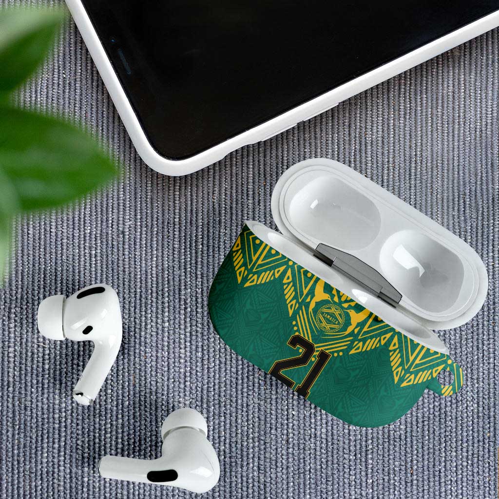 Afro-Jamaicans Tribal Custom Football AirPods Case Green Style