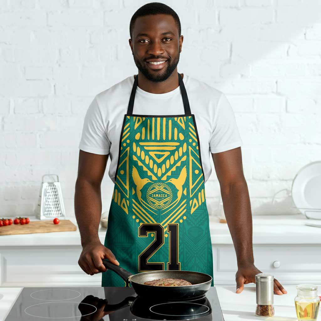 Afro-Jamaicans Tribal Custom Football Apron Green Style