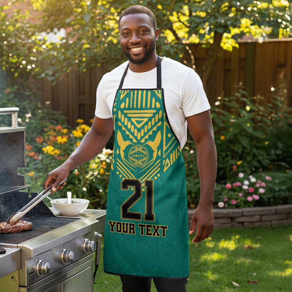 Afro-Jamaicans Tribal Custom Football Apron Green Style