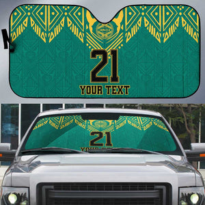 Afro-Jamaicans Tribal Custom Football Auto Sun Shade Green Style