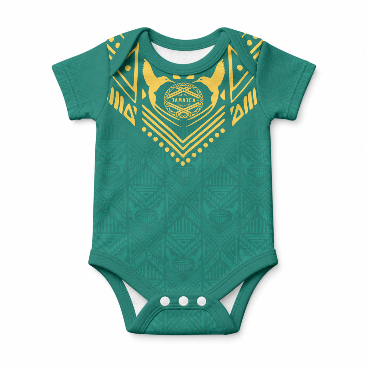 Afro-Jamaicans Tribal Custom Football Baby Onesie Green Style