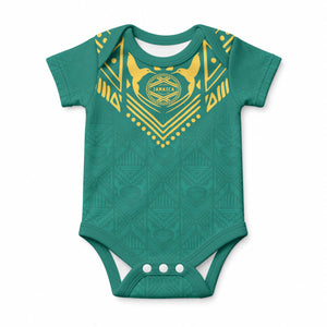 Afro-Jamaicans Tribal Custom Football Baby Onesie Green Style