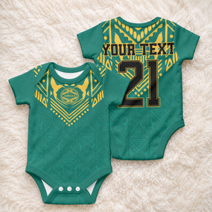 Afro-Jamaicans Tribal Custom Football Baby Onesie Green Style