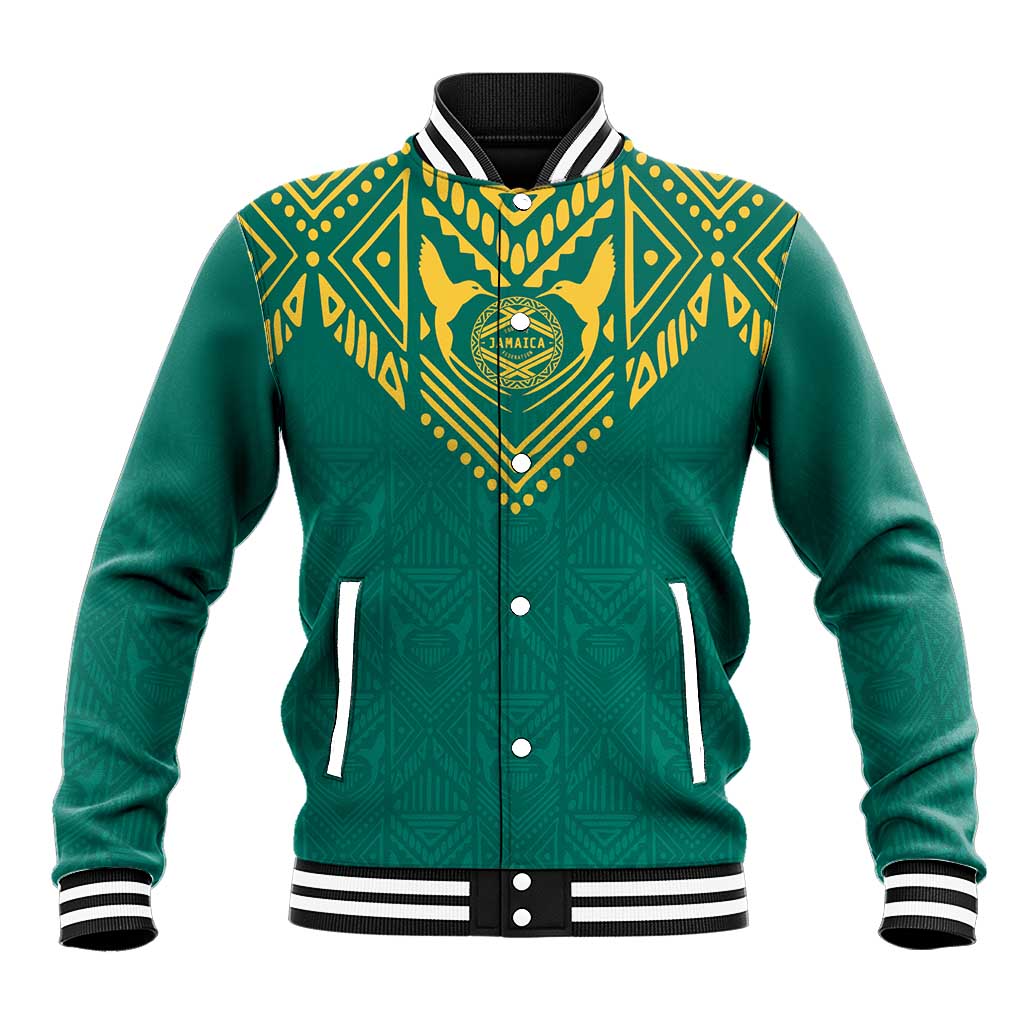 Afro-Jamaicans Tribal Custom Football Baseball Jacket Green Style