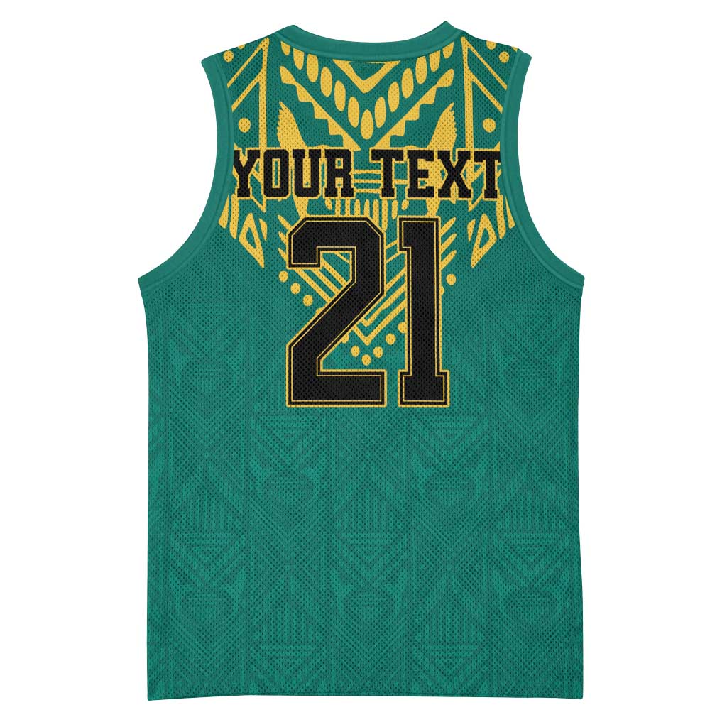 Afro-Jamaicans Tribal Custom Football Basketball Jersey Green Style LT9