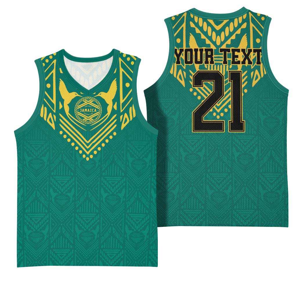 Afro-Jamaicans Tribal Custom Football Basketball Jersey Green Style LT9