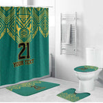 Afro-Jamaicans Tribal Custom Football Bathroom Set Green Style