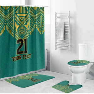 Afro-Jamaicans Tribal Custom Football Bathroom Set Green Style