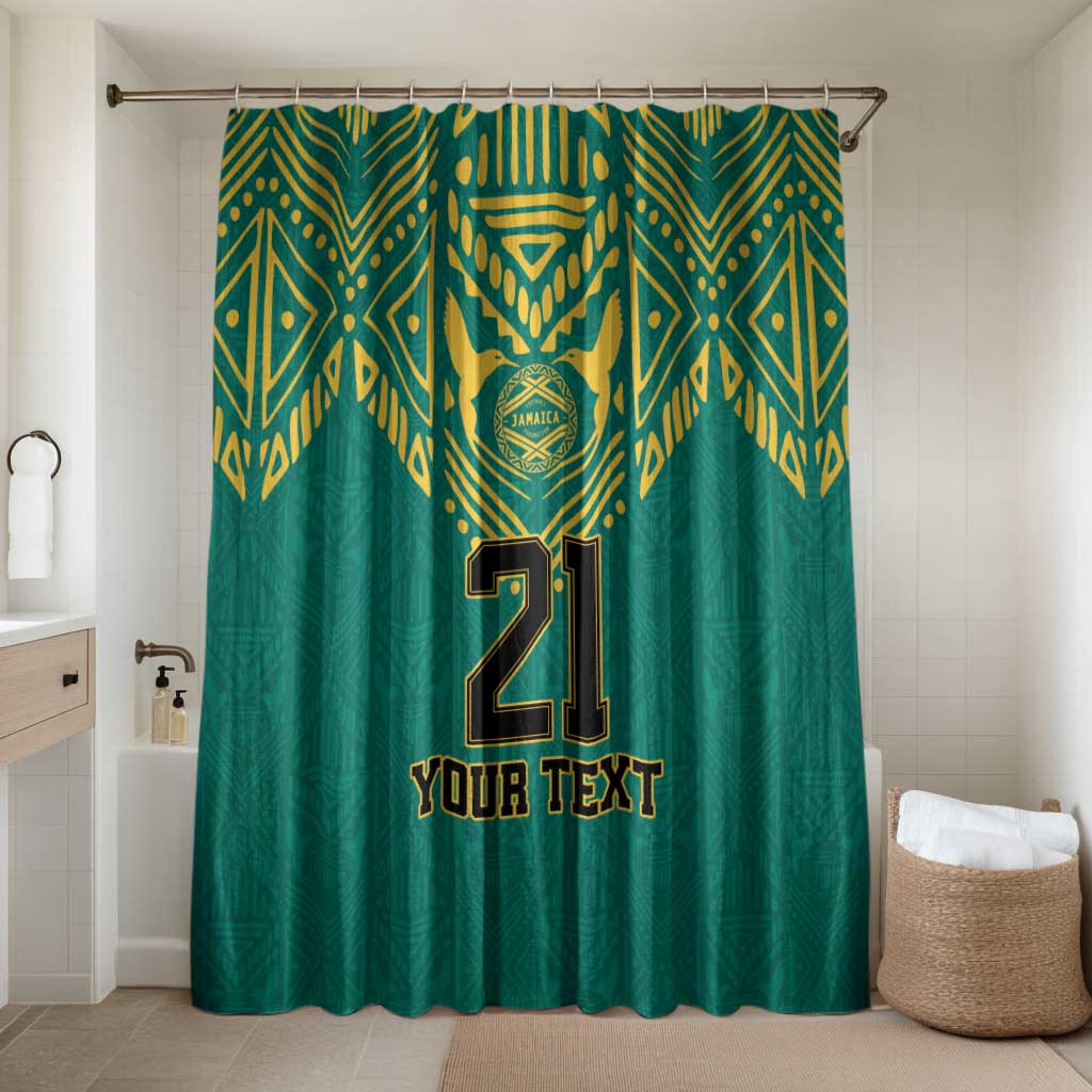 Afro-Jamaicans Tribal Custom Football Bathroom Set Green Style