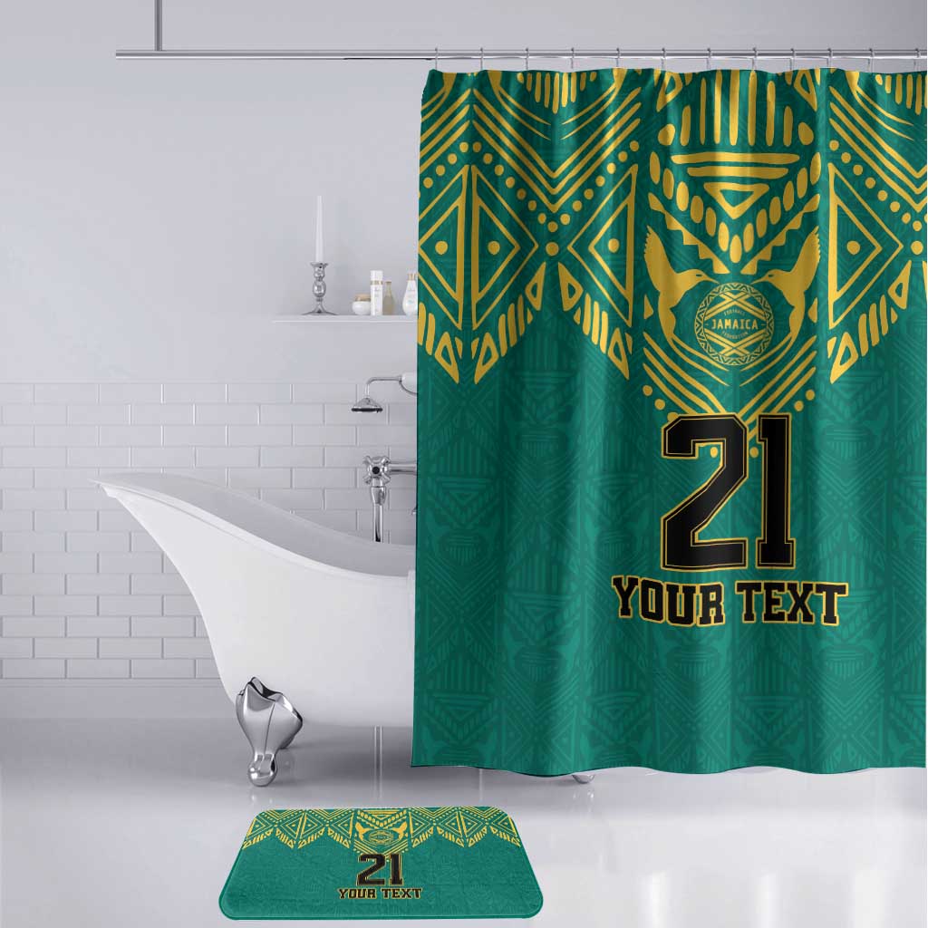 Afro-Jamaicans Tribal Custom Football Bathroom Set Green Style